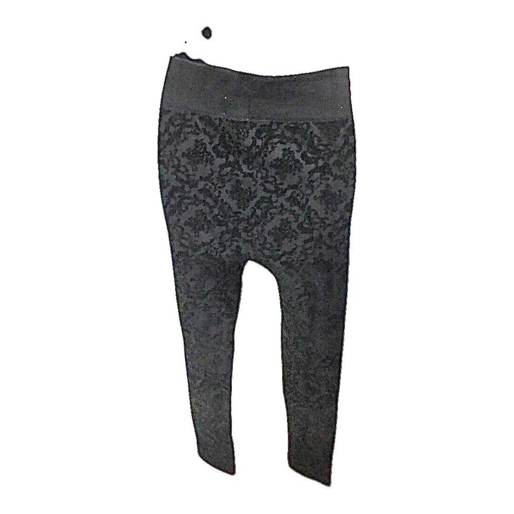 Motherhood maternity black‎ floral velvet look seamless waist leggings size S/M